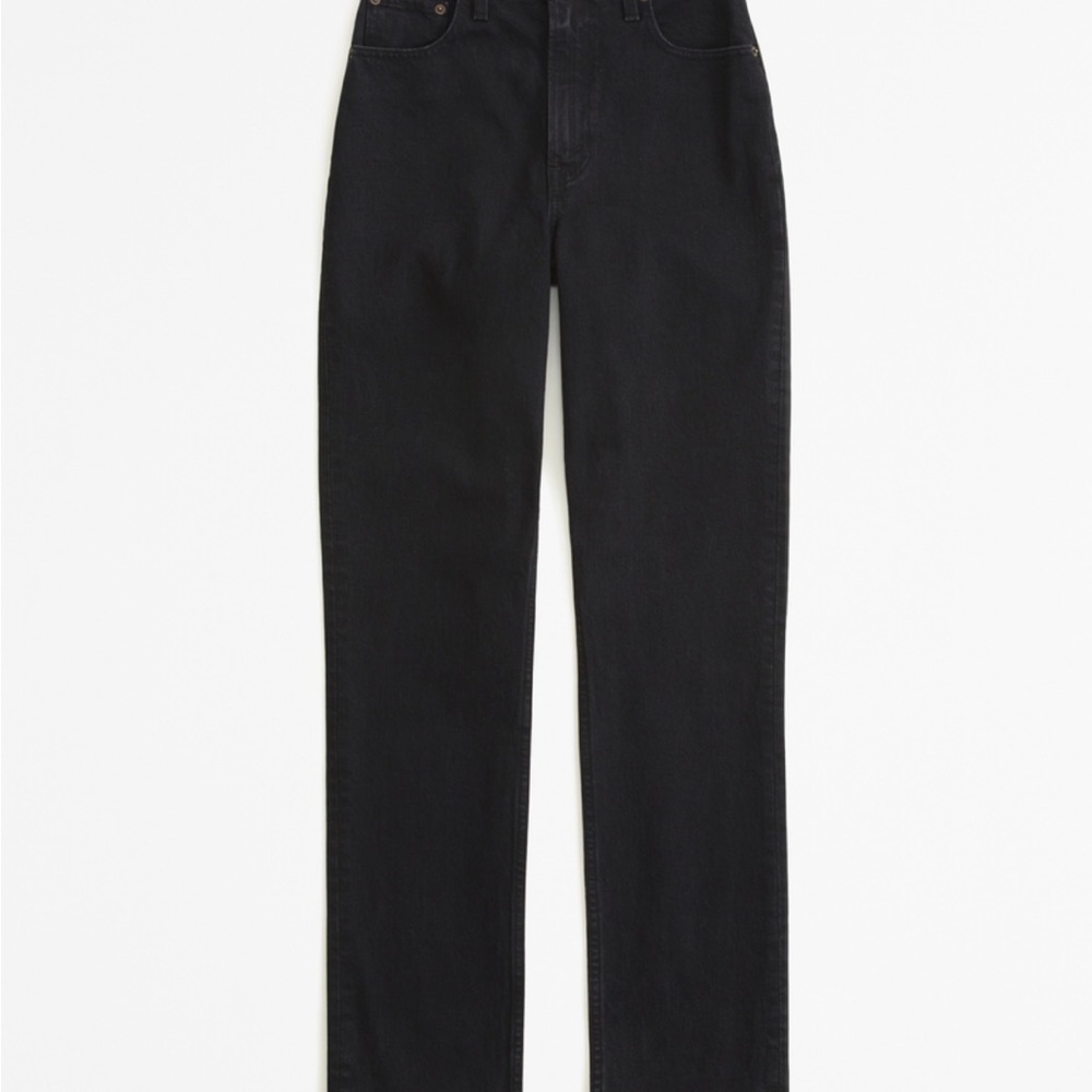 Ultra High Rise 90s Black Straight Denim Jeans